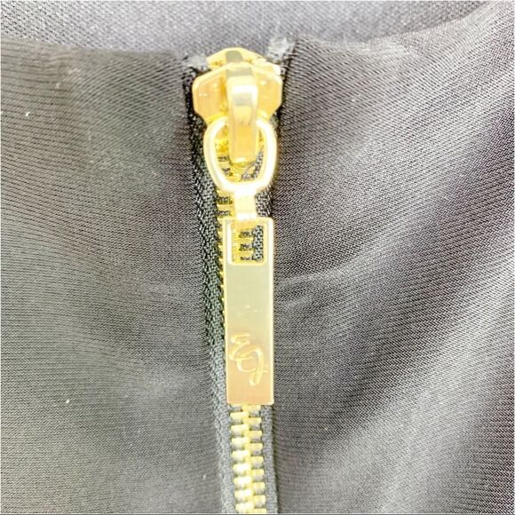 Eliza J Black/Cream Striped Skirt Fit And Flare‎ Dress Size 0 NEW With Tags - Picture 8 of 16